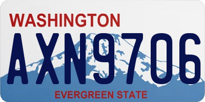 WA license plate AXN9706