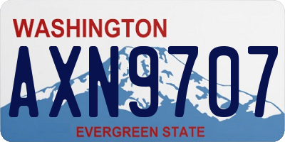 WA license plate AXN9707