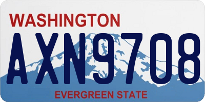 WA license plate AXN9708