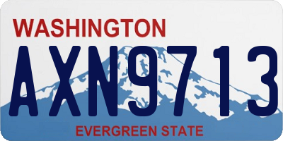WA license plate AXN9713