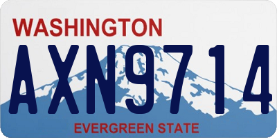 WA license plate AXN9714