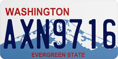WA license plate AXN9716
