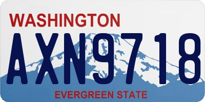 WA license plate AXN9718