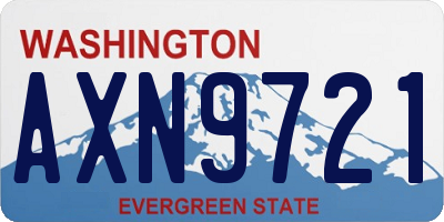 WA license plate AXN9721