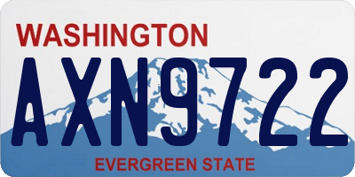 WA license plate AXN9722
