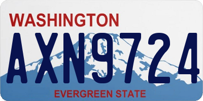 WA license plate AXN9724