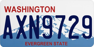 WA license plate AXN9729