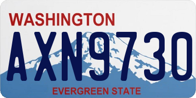 WA license plate AXN9730