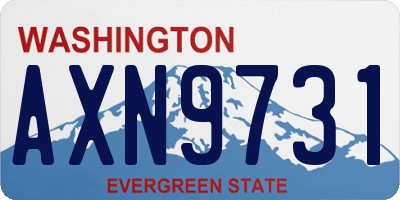 WA license plate AXN9731