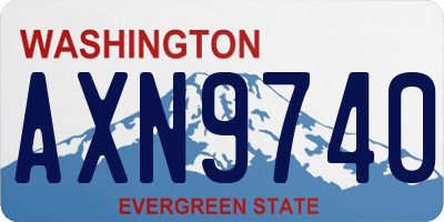 WA license plate AXN9740