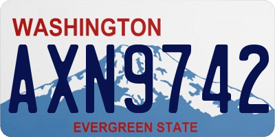 WA license plate AXN9742