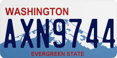 WA license plate AXN9744