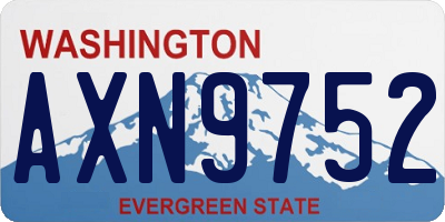 WA license plate AXN9752