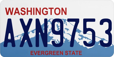 WA license plate AXN9753
