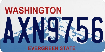 WA license plate AXN9756