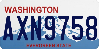 WA license plate AXN9758