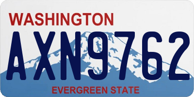 WA license plate AXN9762