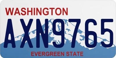WA license plate AXN9765