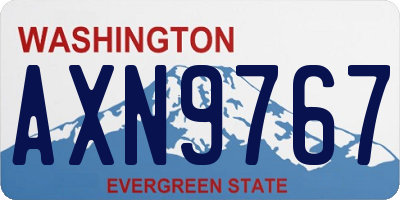 WA license plate AXN9767