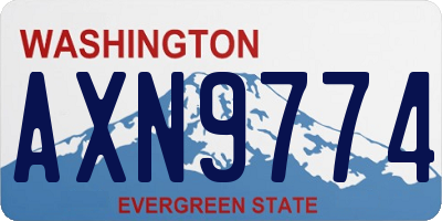 WA license plate AXN9774