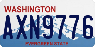 WA license plate AXN9776
