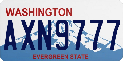 WA license plate AXN9777