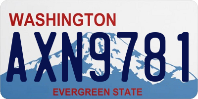 WA license plate AXN9781