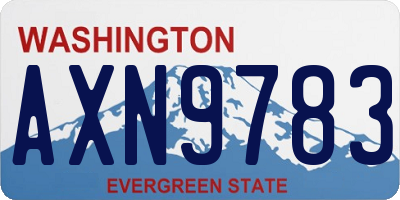 WA license plate AXN9783