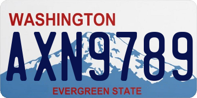 WA license plate AXN9789