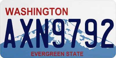 WA license plate AXN9792