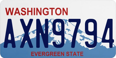 WA license plate AXN9794