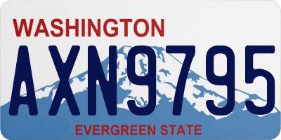 WA license plate AXN9795