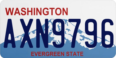 WA license plate AXN9796