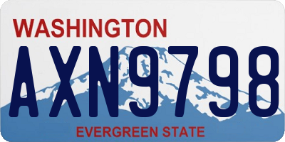 WA license plate AXN9798