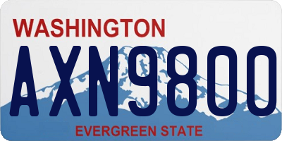 WA license plate AXN9800