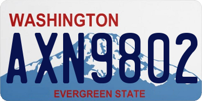 WA license plate AXN9802