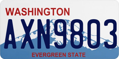 WA license plate AXN9803