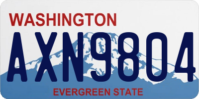 WA license plate AXN9804