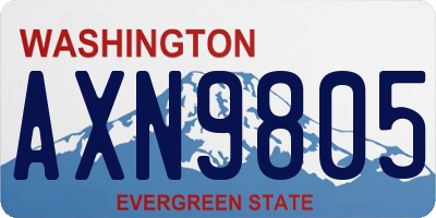 WA license plate AXN9805