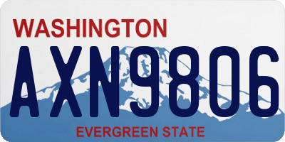 WA license plate AXN9806