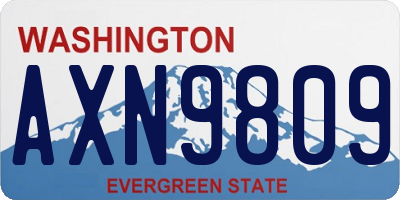 WA license plate AXN9809