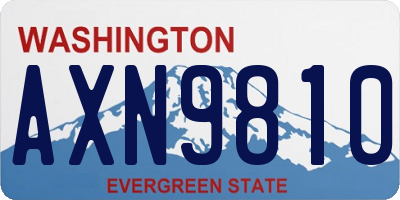 WA license plate AXN9810