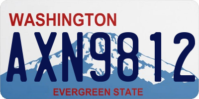 WA license plate AXN9812