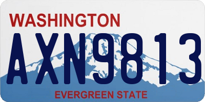 WA license plate AXN9813