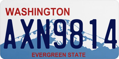 WA license plate AXN9814
