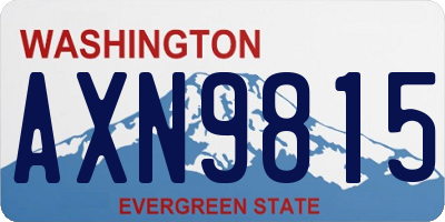 WA license plate AXN9815