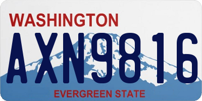 WA license plate AXN9816
