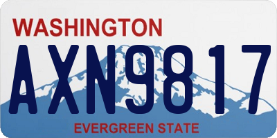 WA license plate AXN9817