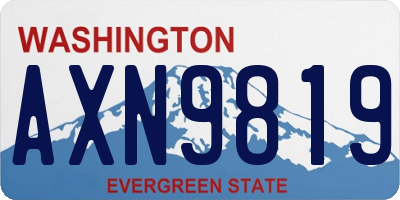 WA license plate AXN9819