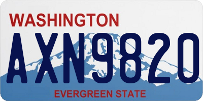 WA license plate AXN9820